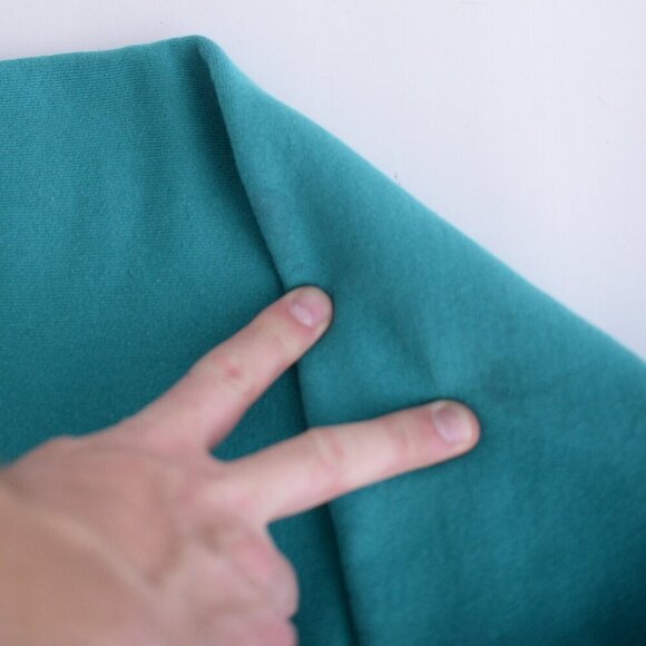 Vintage 90S Guess Teal Block Letter Crew Neck Sweater Size XL Made In USA - Picture 6 of 9